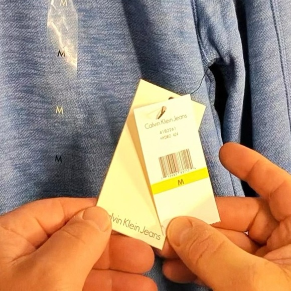 Calvin Klein Jeans Heather Blue Quarter Zip-Up Sweater - Picture 8 of 9